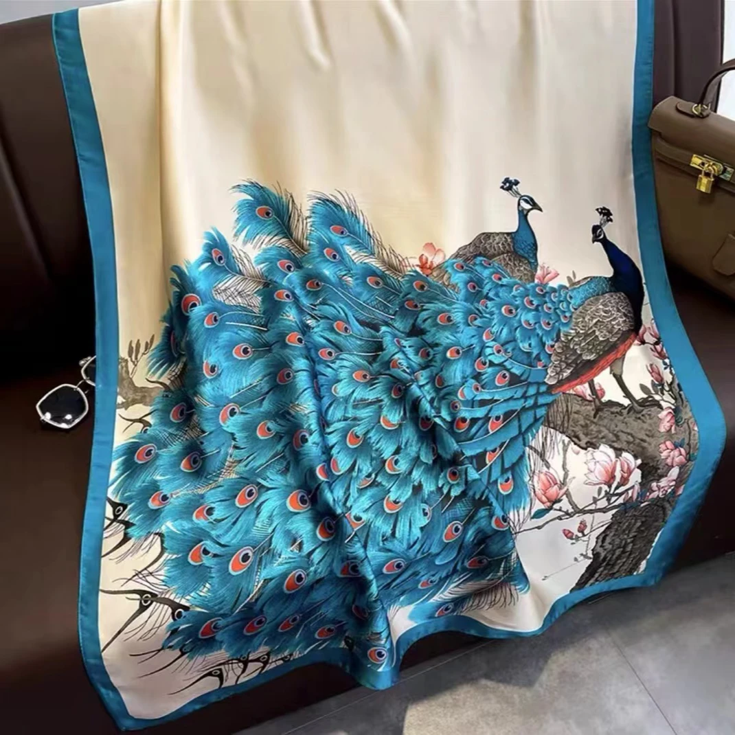 S077--洋气孔雀 180*90围巾