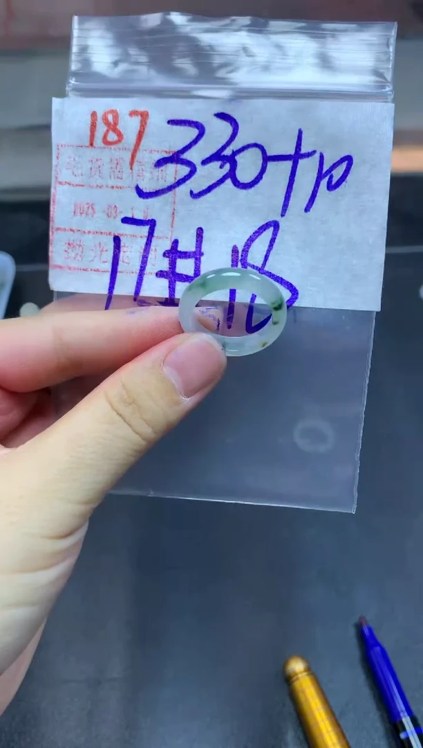 未镶嵌定制翡翠戒圈17-18#340毛货需精细抛光