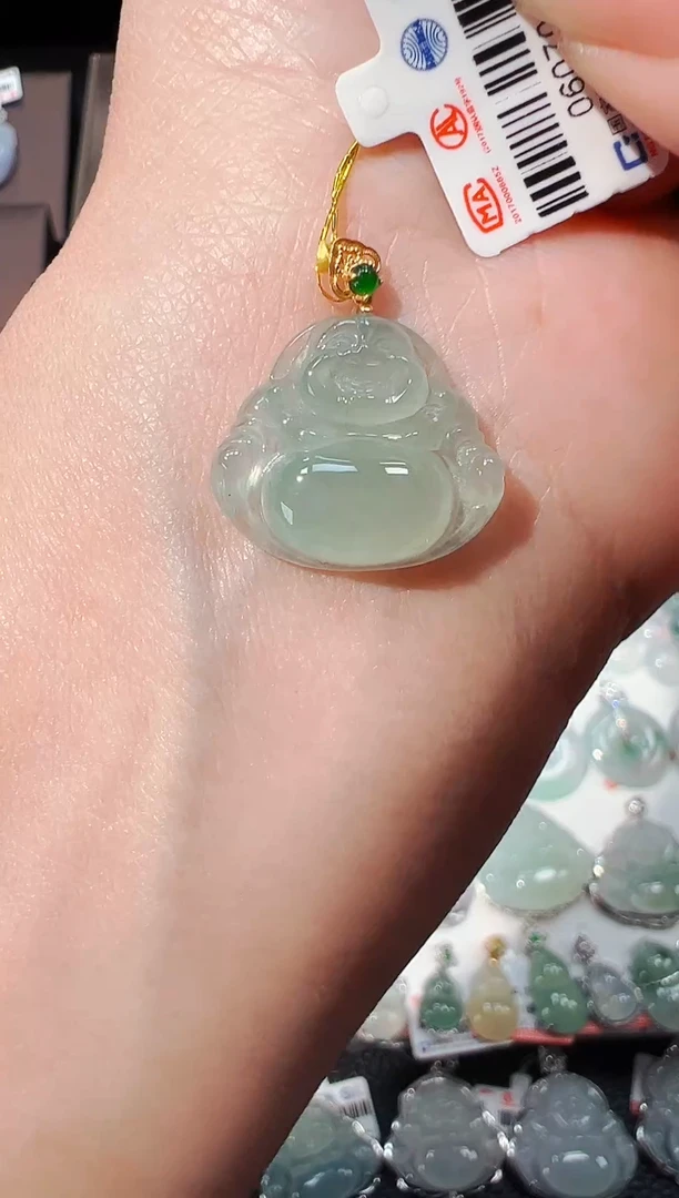 【闪购商品】翡翠吊坠(不含链)18K金镶嵌佛公吊坠985