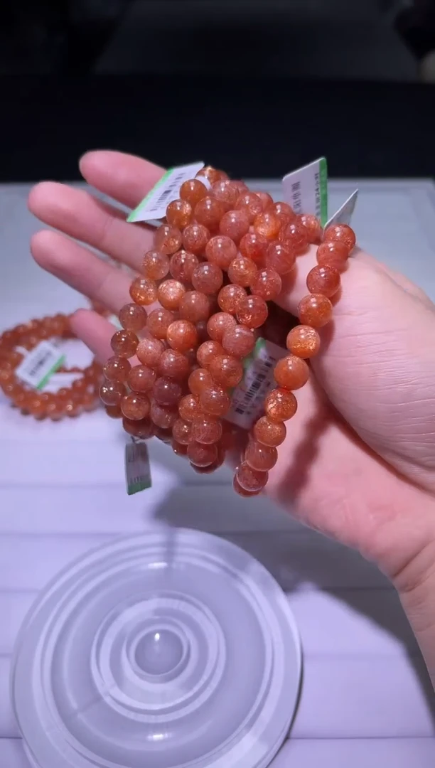 未镶嵌手链长石X103-8mm金太阳单圈-多样性发其一