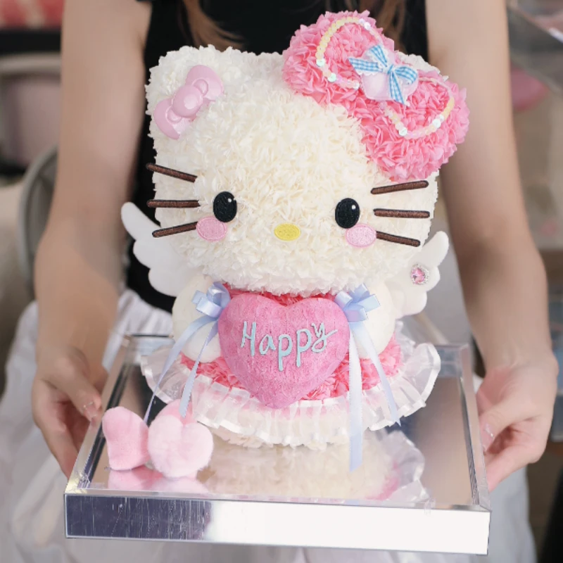《L B D R》双十一限定小天使hellokitty永生花可爱猫Kitty礼盒摆件