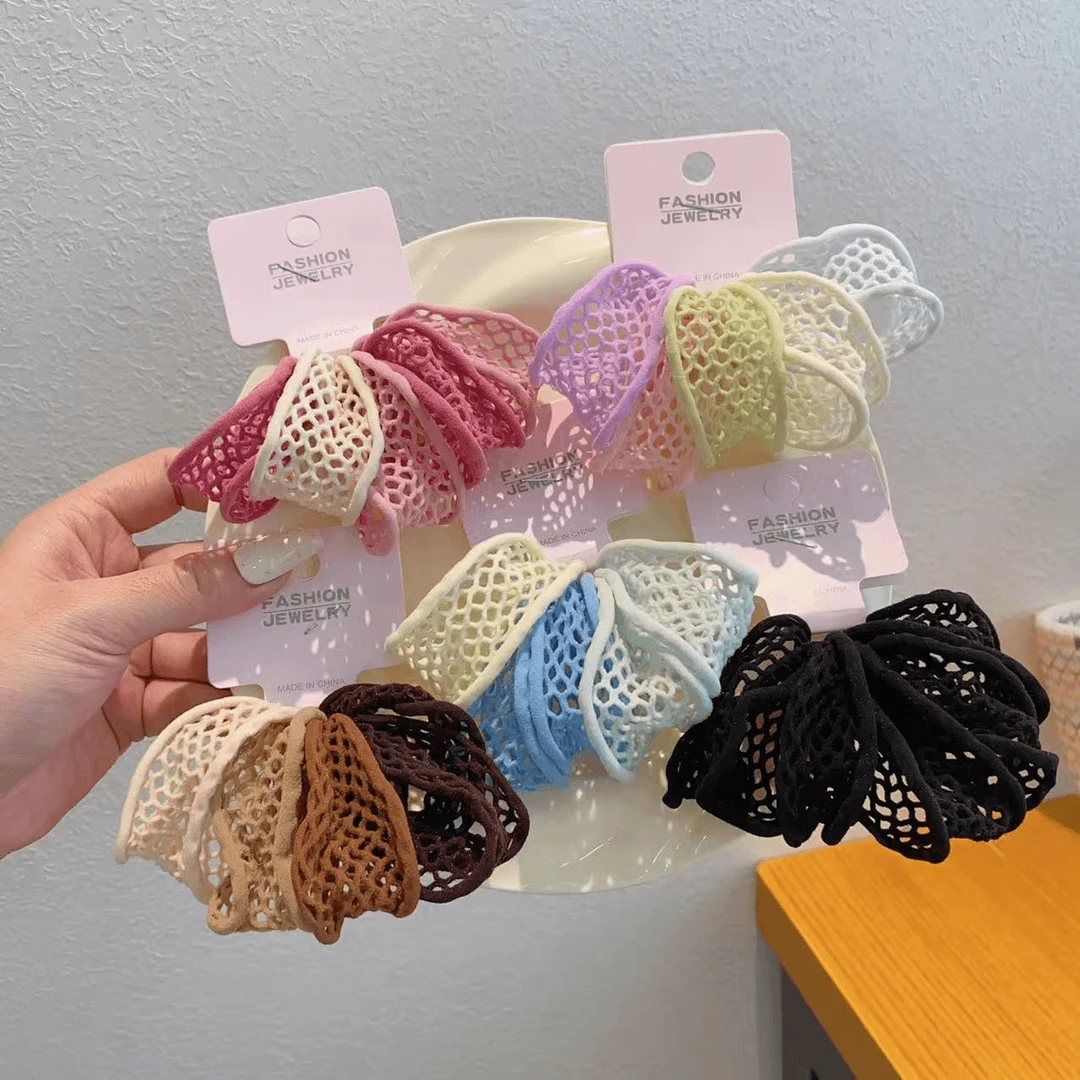 高弹力无接缝镂空加宽头绳发圈甜美皮筋女扎头发绳儿童耐用橡皮筋