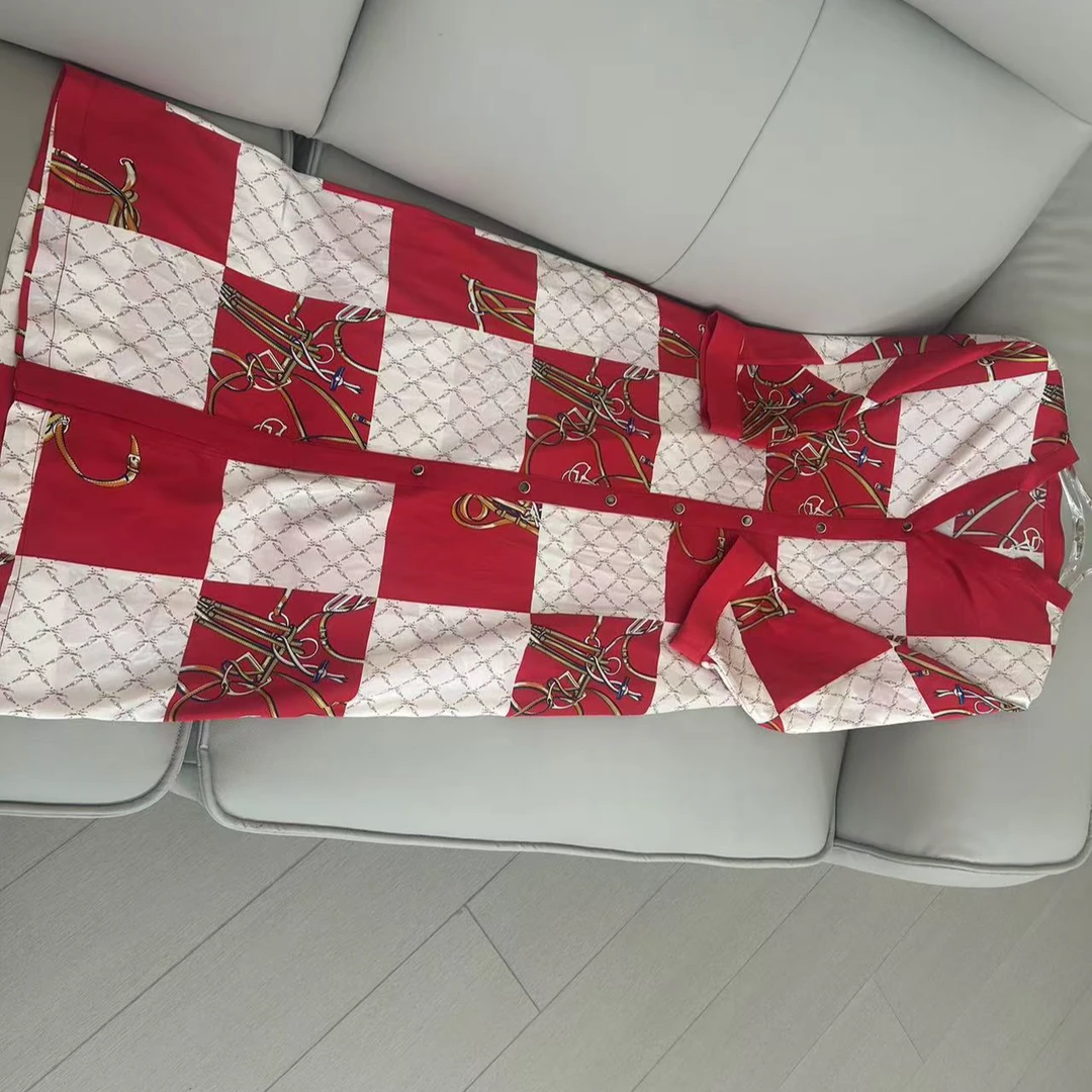 【宸慕服饰】高端气质优雅时尚重磅桑蚕丝连衣裙25055