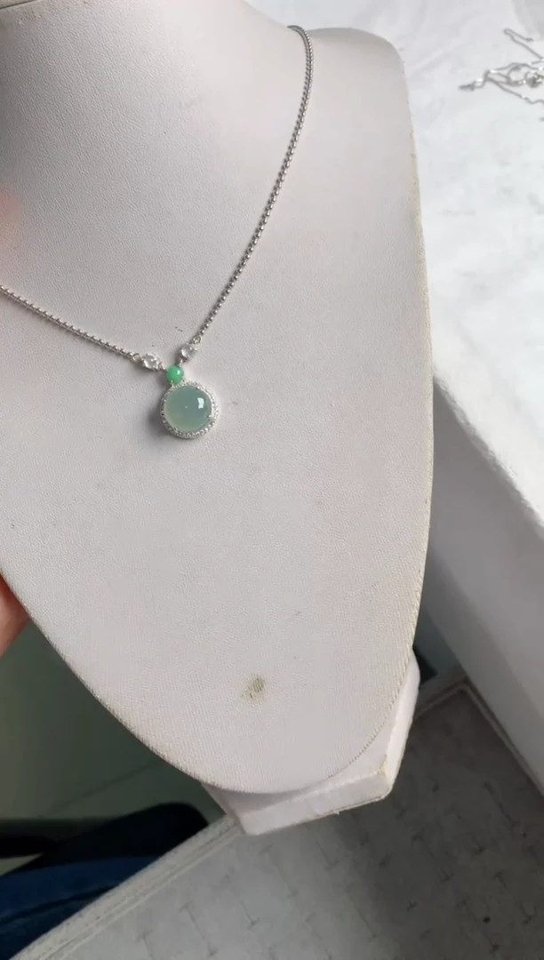 【闪购商品】翡翠项链银S925镶嵌1号