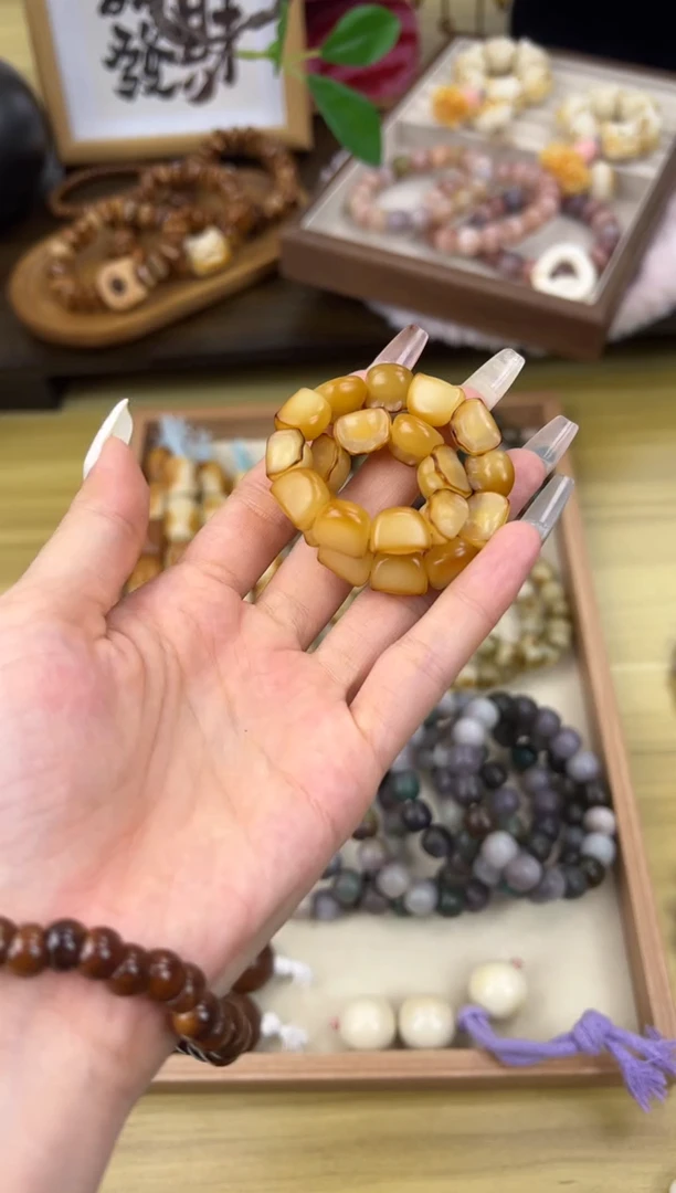 手串菩提根/象牙果卡12饺子肠珠手串