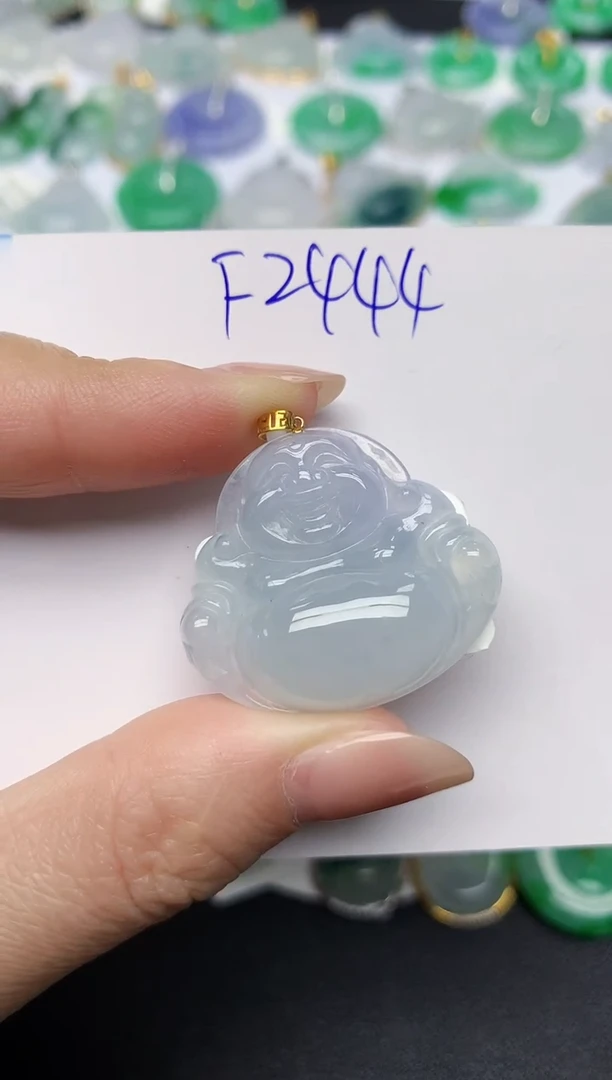 颈饰18K金镶嵌翡翠天然缅甸A货翡翠百元以上9元证书费自理Q