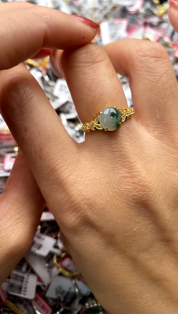 【闪购商品】翡翠戒指银S925镶嵌22222222     1