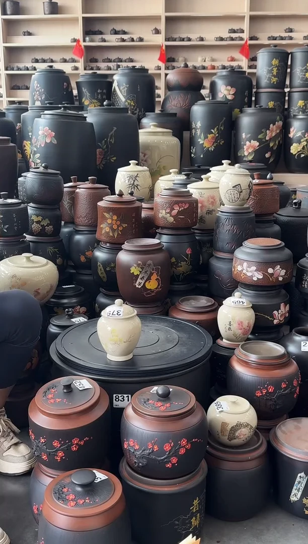 罐瑕疵茶叶罐  白泥醒茶罐   379