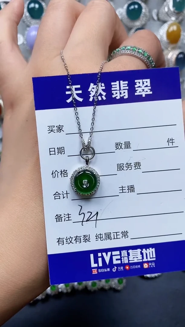 【闪购商品】翡翠颈饰银S925镶嵌0321