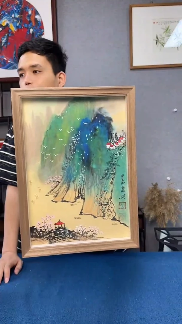 国画102号李庆兴老师书画摆台小框A4