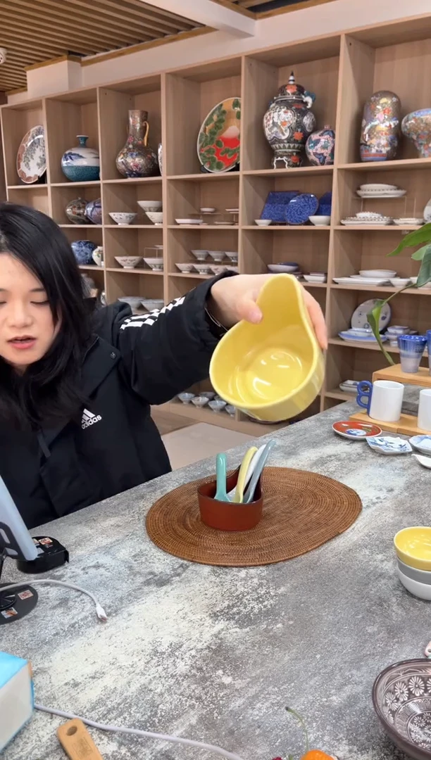 【闪购商品】瓷片白山　ポケットお玉立（黄）