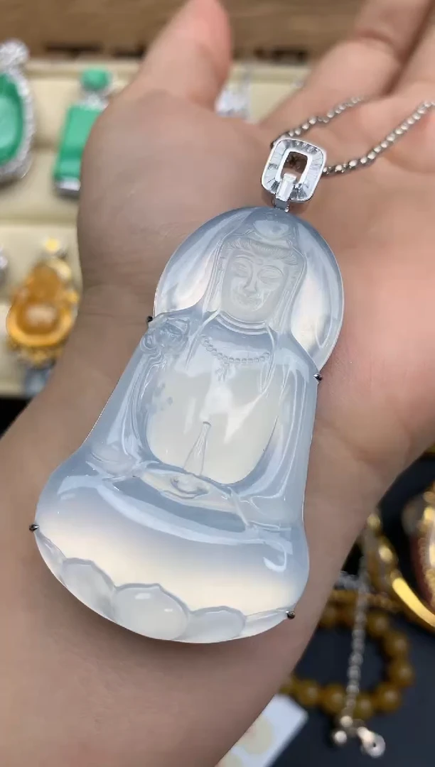 吊坠(不含链)18K金镶嵌翡翠465-中国好珍宝
