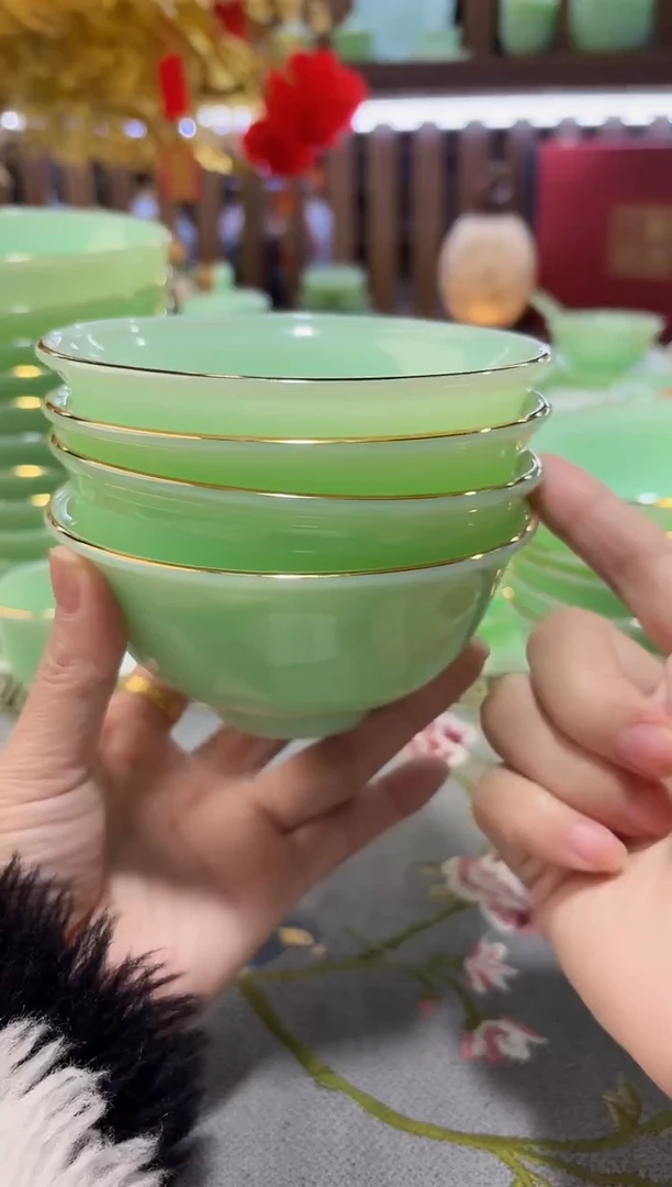 玉瓷 4.5英寸饭碗4个景德镇陶瓷