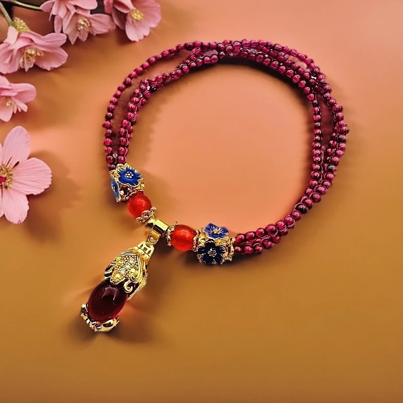 【梦梦专属】【证书+精美礼盒】合金镶嵌石榴石三圈手串貔貅款DS25233