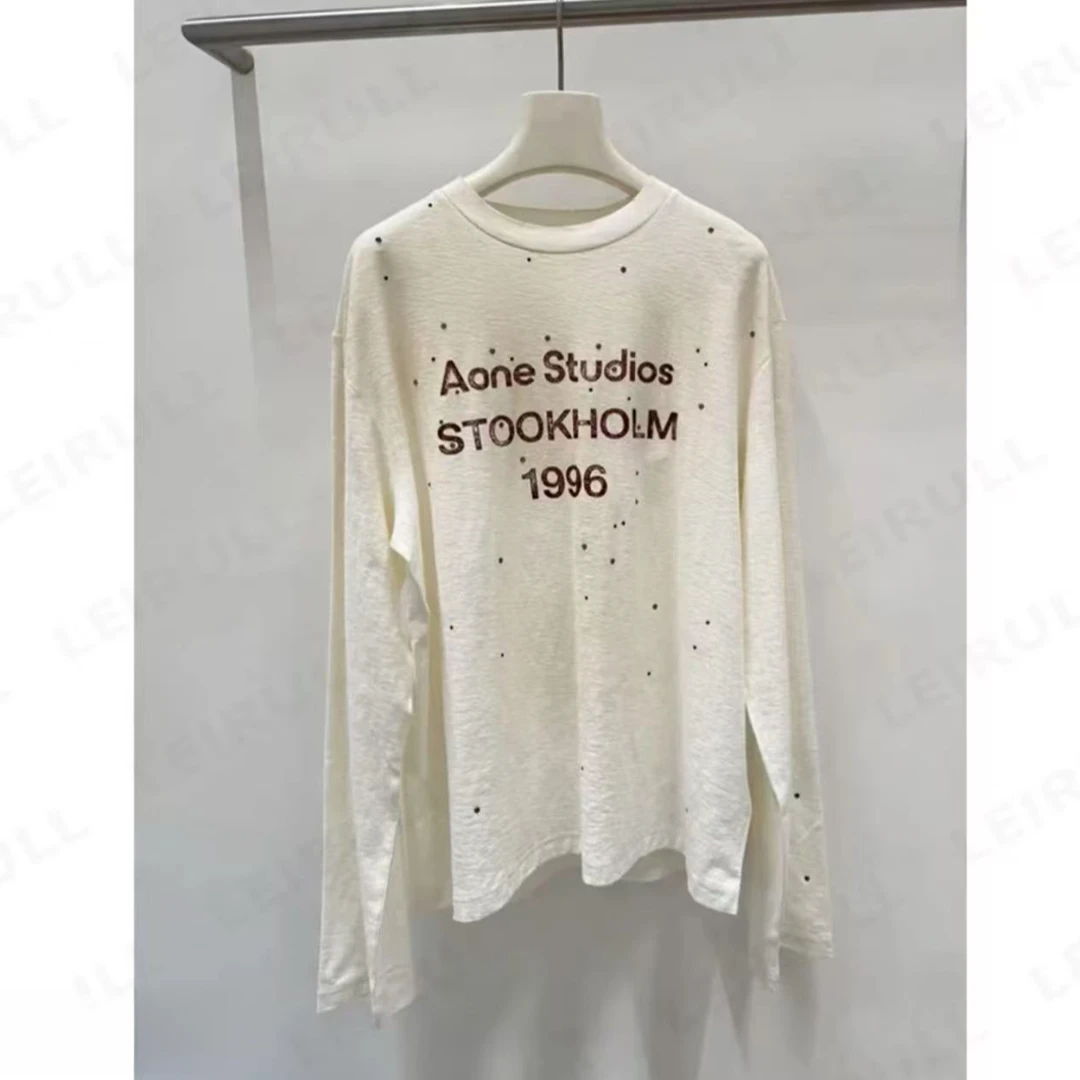 小众做旧白长袖T