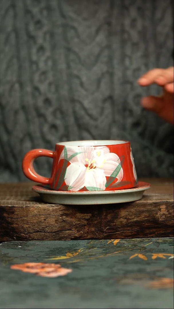 【闪购商品】杯釉下彩手工手绘同款陶器