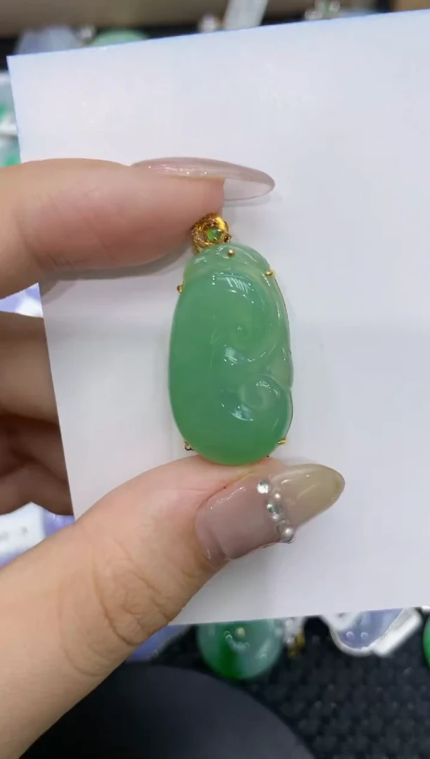 【闪购商品】翡翠颈饰18K金镶嵌222222222