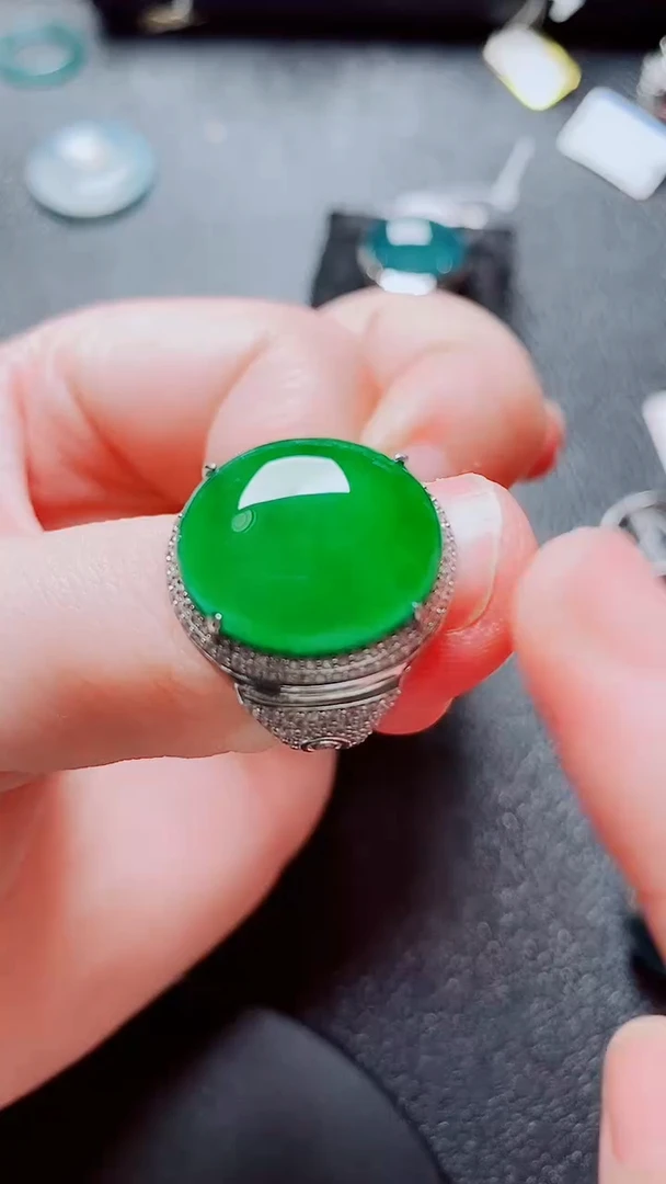 银S925镶嵌戒指翡翠1111
