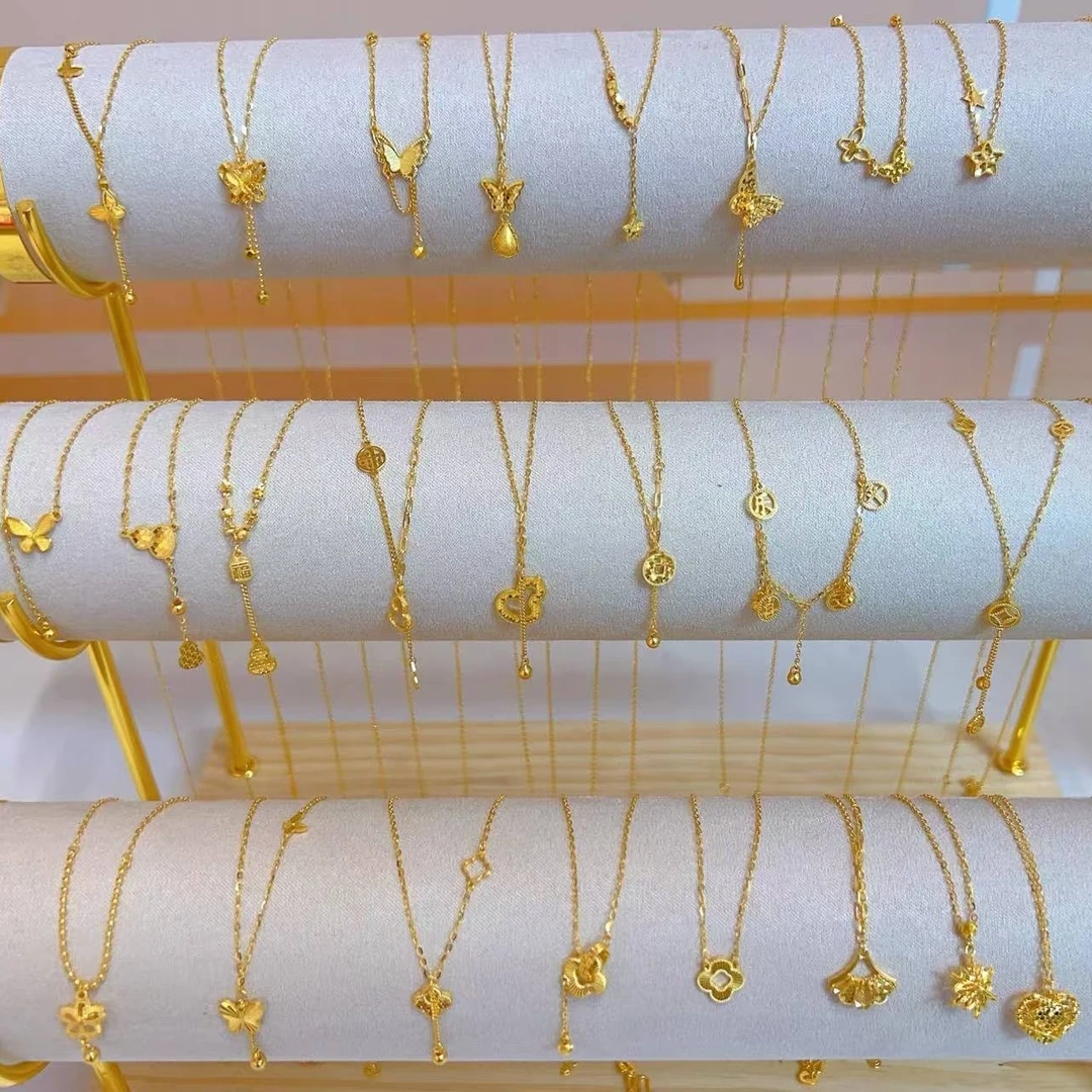 专属】足金999黄金套链时尚百搭女士简约精致精美素款