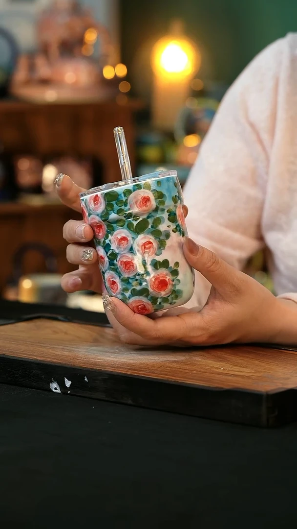杯手绘心瓷陶瓷浮力