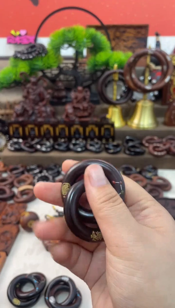 木枣木玉化2.5乾坤圈金粉紫微全品加挂绳