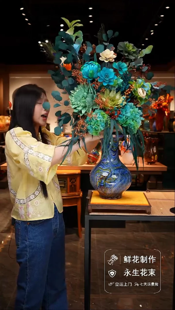瓶手工花器花束空运包邮送货上门-以图片为准