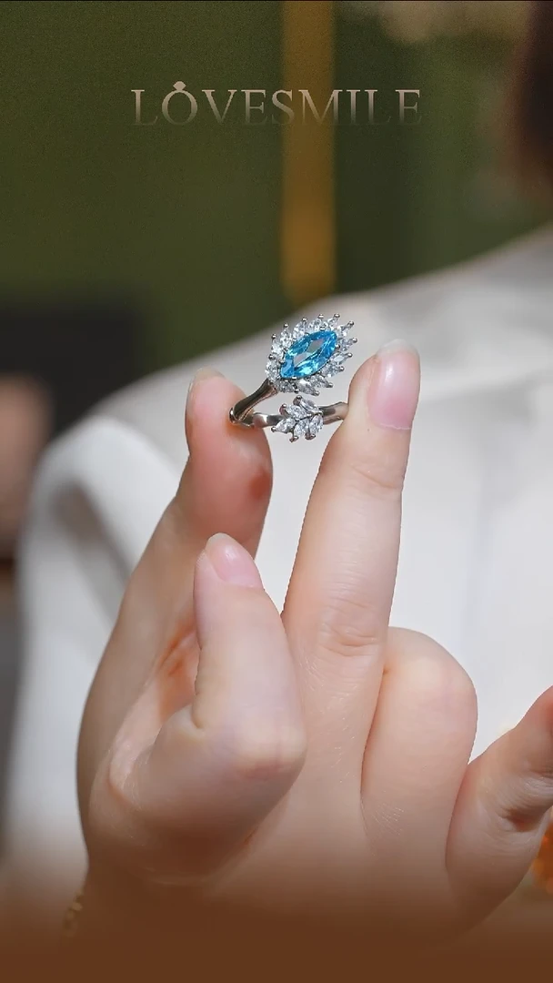 银S925镶嵌托帕石戒指023