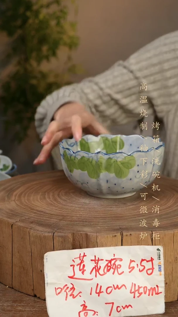 碗瓷景德镇手工手绘高温瓷釉下彩