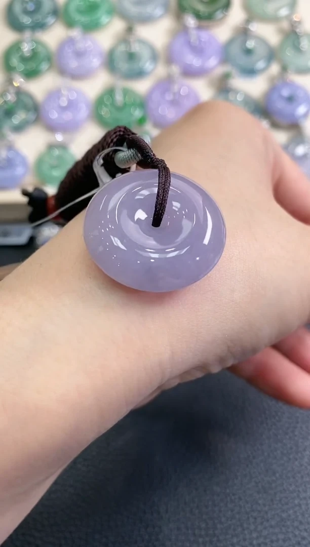 翡翠未镶嵌吊坠(不含链)春日珠宝 B17紫货有色差