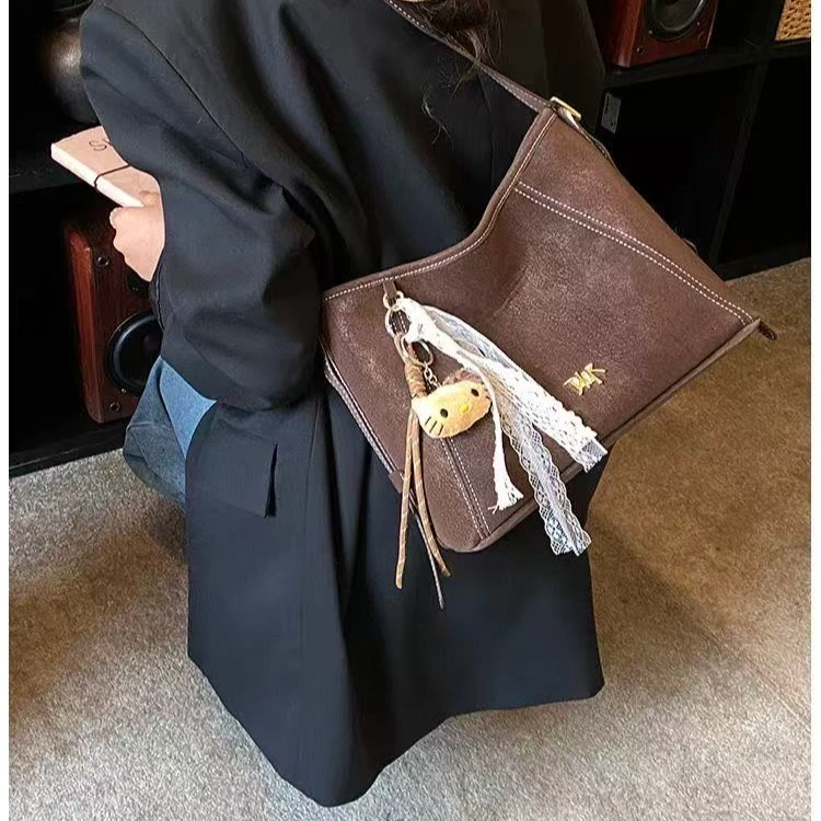 拉链款耐磨托特包韩式拉链单肩包百搭黑色小众