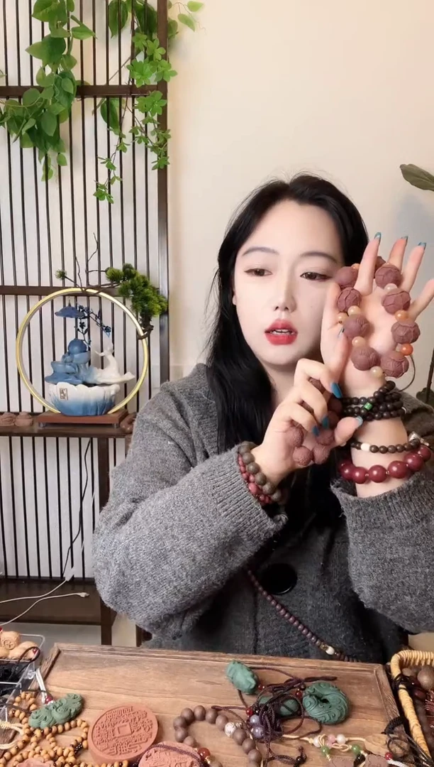 珠串大四合莲花手持