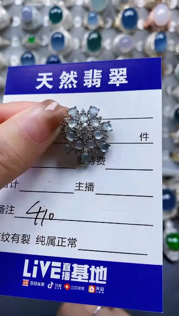 翡翠银S925镶嵌颈饰0410