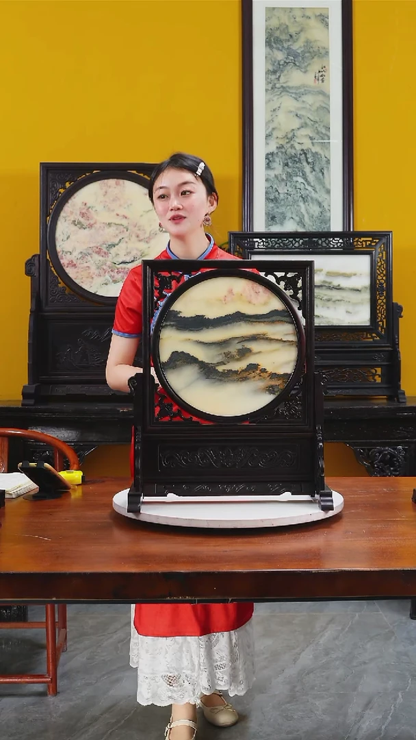 石材天然大理石画摆件