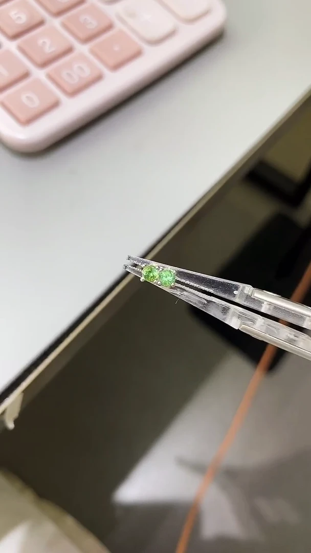 银S925镶嵌耳饰碧玺天然碧玺耳钉