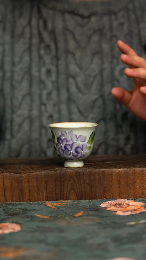 杯釉下彩手工手绘同款陶器