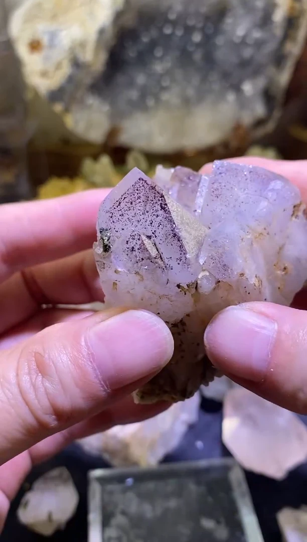 未镶嵌珠宝半成品水晶88号紫钛金+羽毛发+四川美姑超七花园水晶