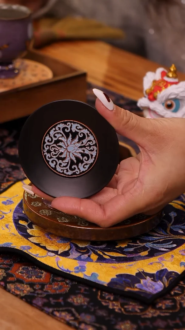 【闪购商品】电木珐琅彩杯垫（蓝色）-