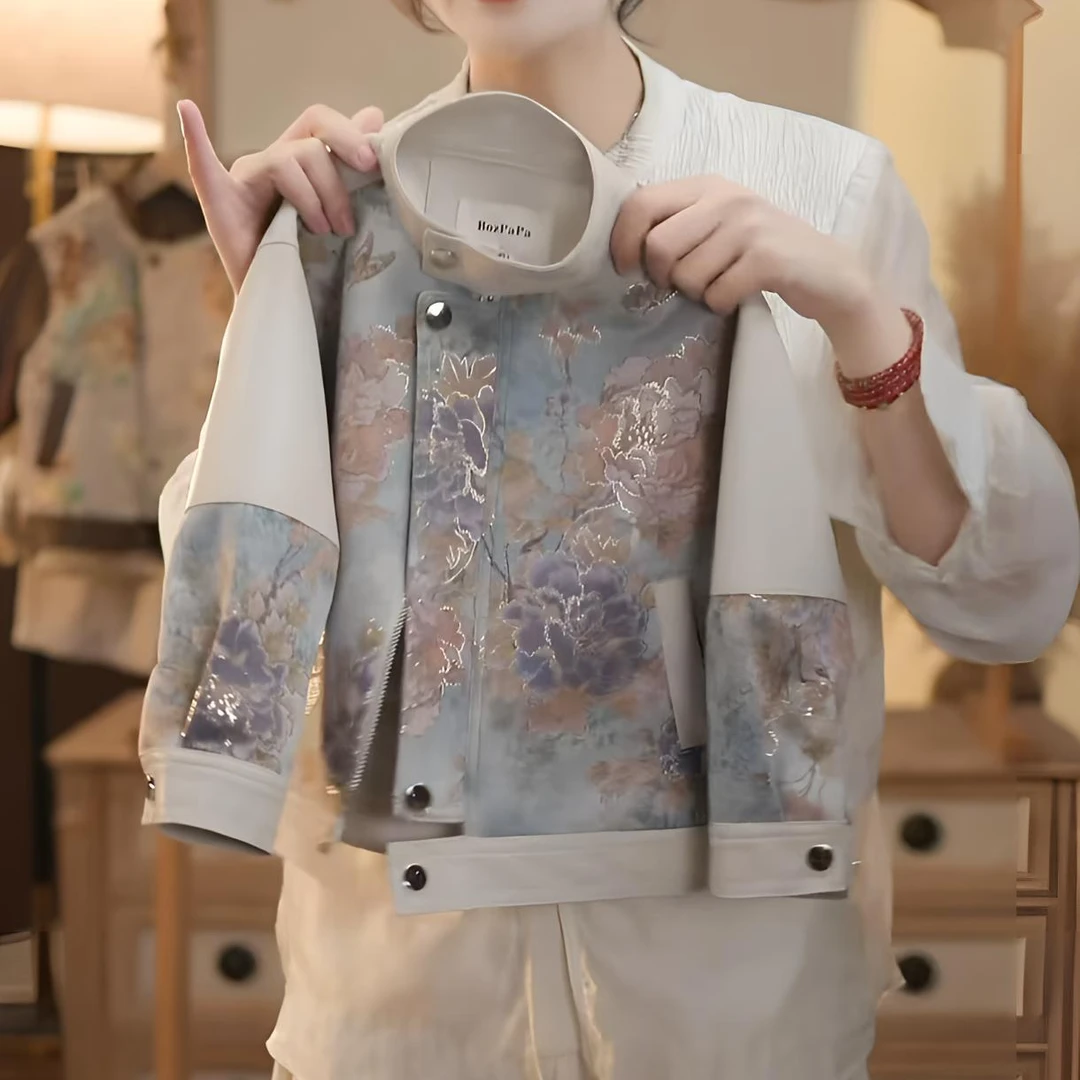 男女童外套春秋款2025新款男女宝宝中式国风夹克帅气儿童春装皮衣