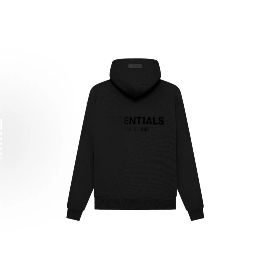 ESS ss22第八季复线美式潮牌连帽秋冬加绒 连帽男女卫衣黑色