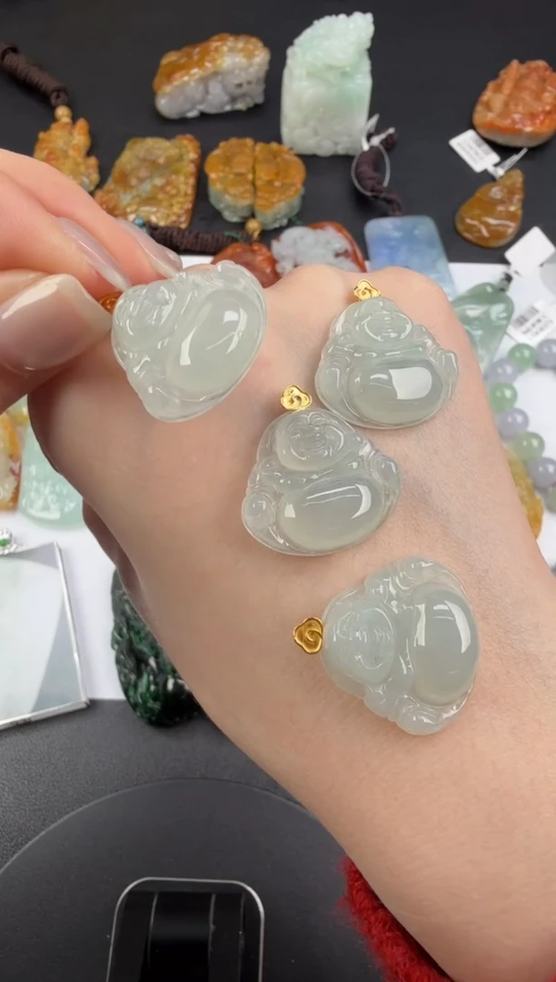 吊坠(不含链)18K金镶嵌翡翠翡翠饰品（多样性发货一件）-156