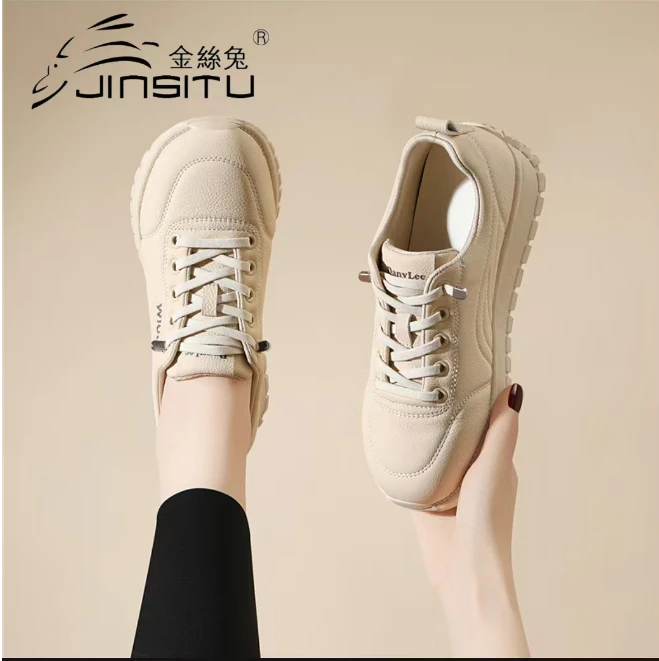 JINSITU/金絲兔牛筋底软皮软底2026春新款单鞋轻便防滑鞋女舒适