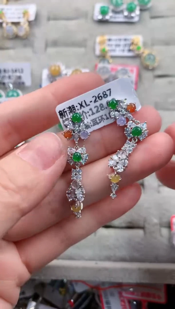 银S925镶嵌戒指翡翠1414--2