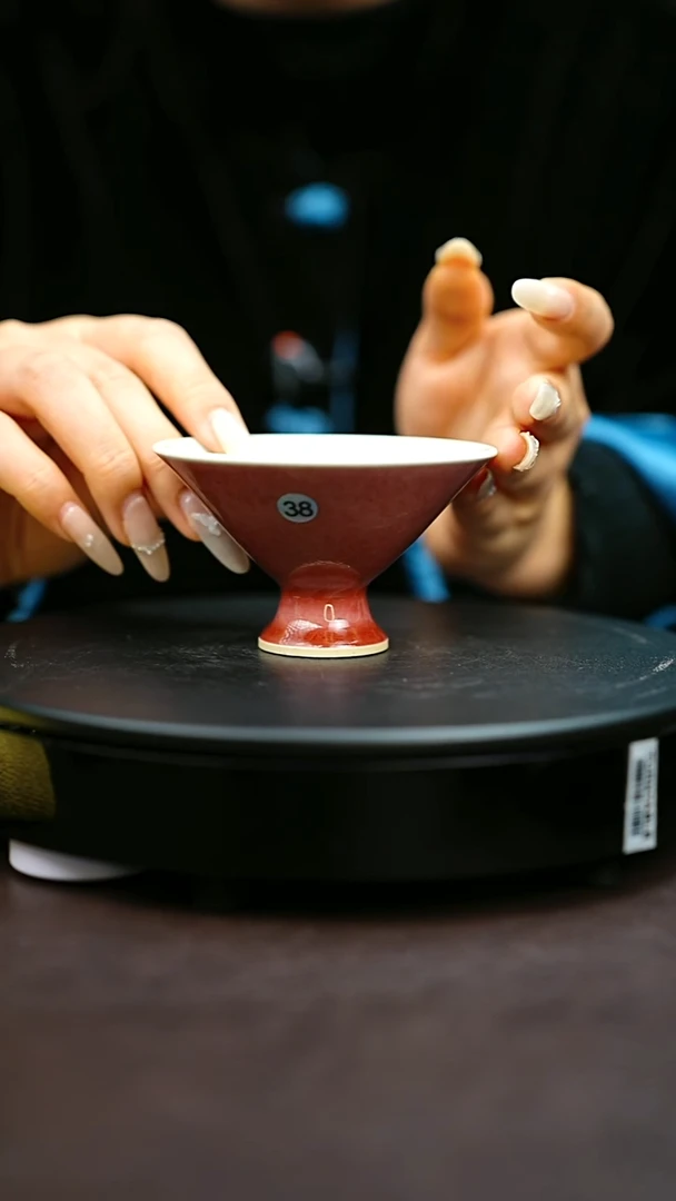 38#原矿钧瓷炉钧釉斗笠杯