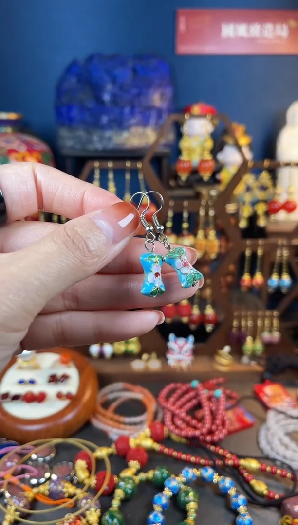 【闪购商品】老珐琅景泰蓝耳钩