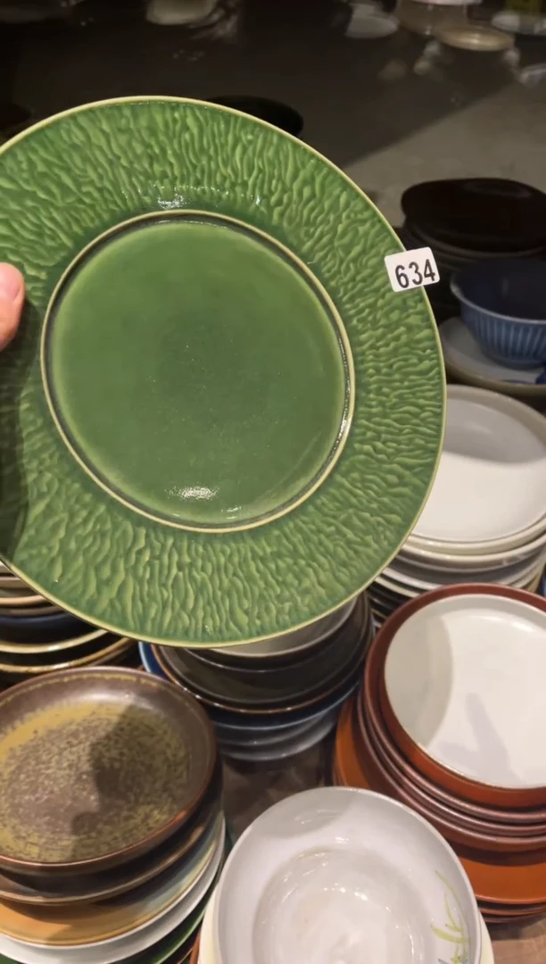 【闪购商品】瓷片634  微瑕翠绿牛排盘1个
