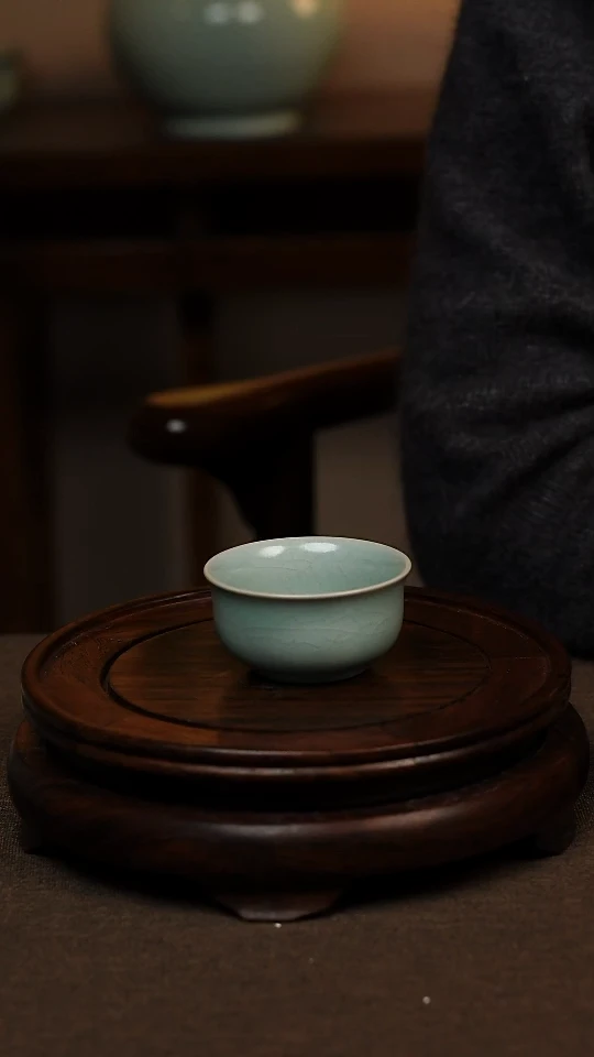 瓷片仿古天青天际杯60ml 一级 不带礼盒