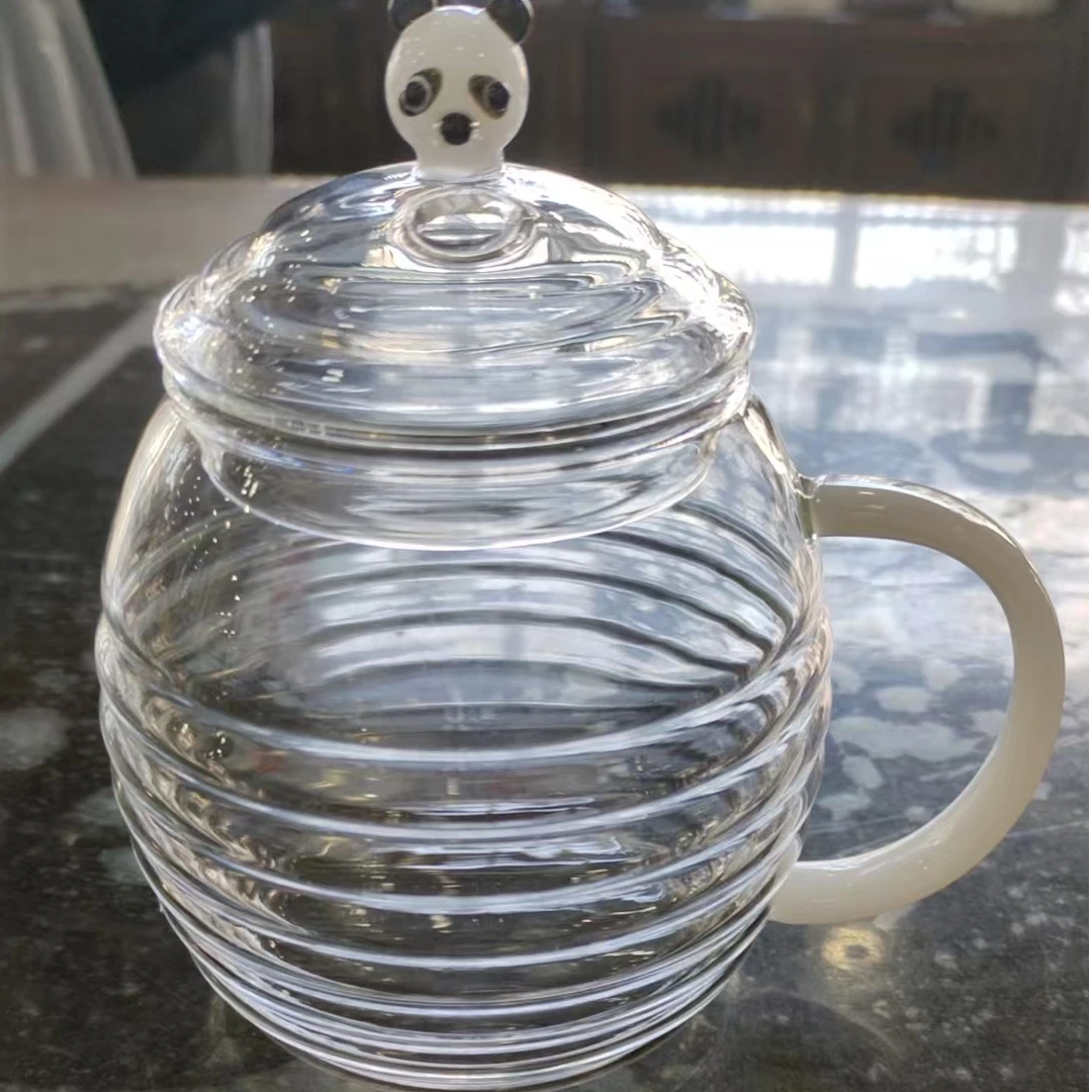 蜂窝型小熊杯带吸管