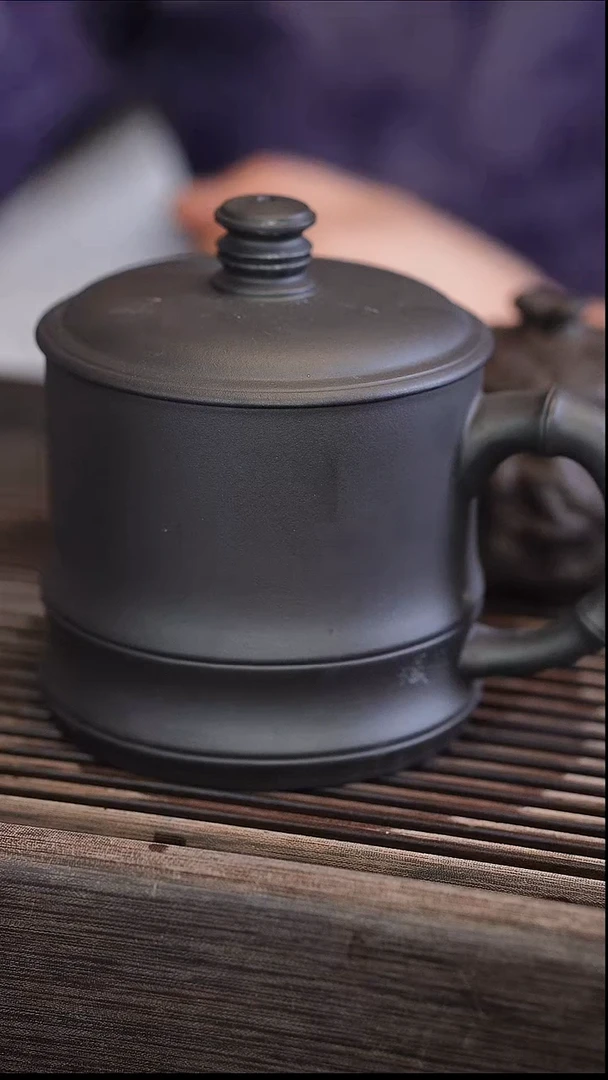 茶壶紫砂黑金砂盖杯