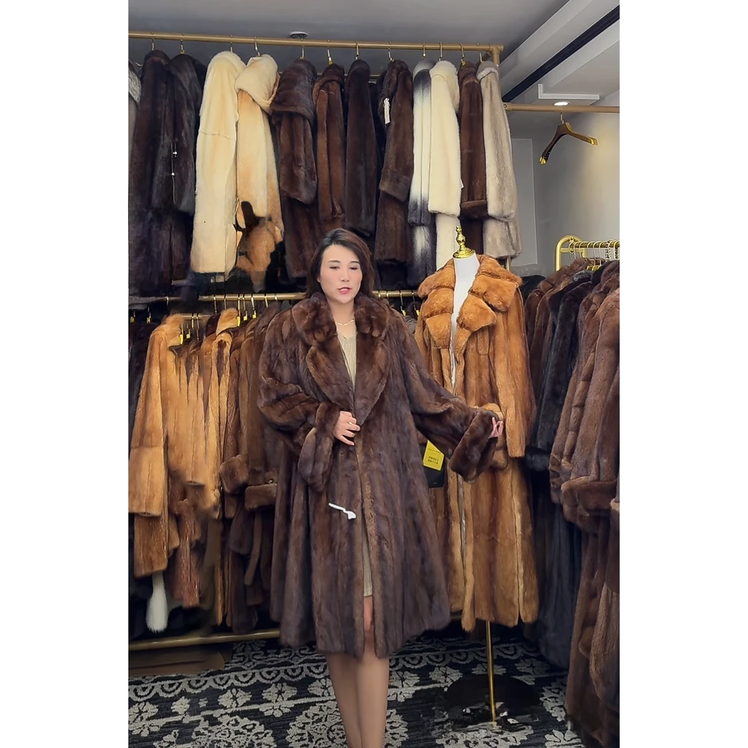 H730 貂皮大衣 衣长97 胸围140 中古皮草