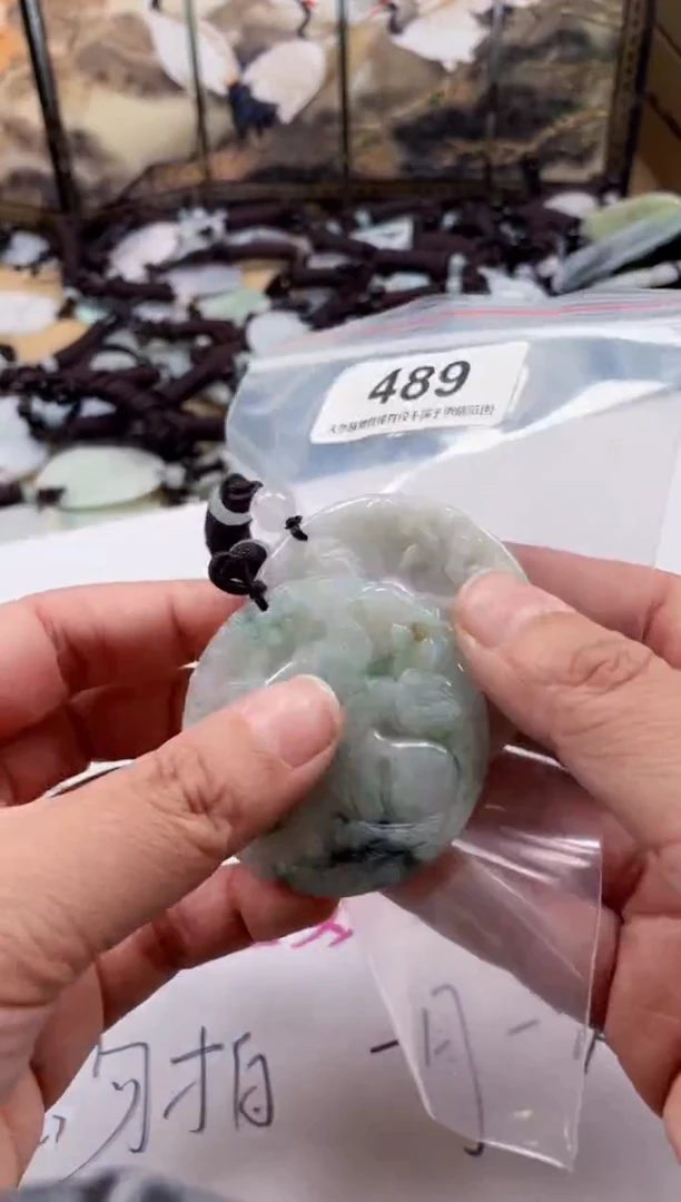 【闪购商品】翡翠颈饰未镶嵌缅甸A货翡翠有瑕疵多样性发一489